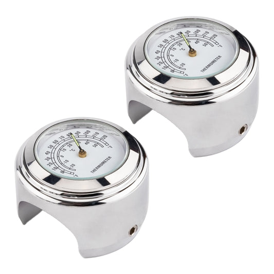 2 PCS Motorcycle 22-25mm Handlebar Thermometer (White) by buy2fix