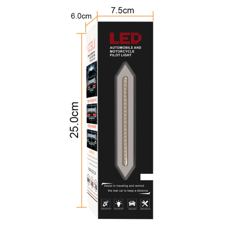 2 PCS Heavy Truck 100LED Two-color Running Water Light Guide Brake Steering Tail Rear Bumper Light by buy2fix