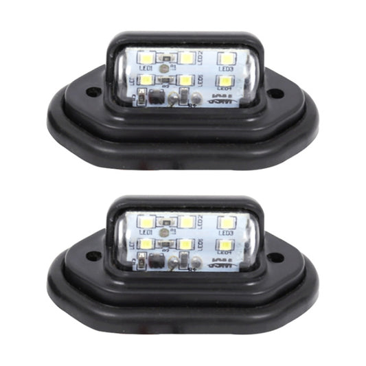 2 PCS MK-257 Car Van Bus Trailer LED Taillight Side Light 12-30V 6LEDs License Plate Light (Black) by buy2fix