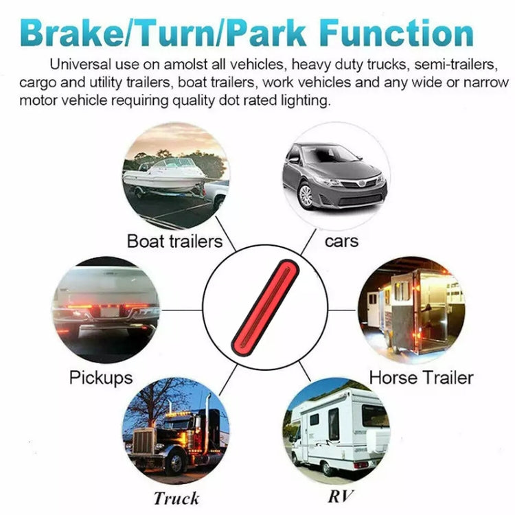 2 PCS Heavy-duty Truck Trailer 100LED Light Guide Two-color Brake Light by buy2fix