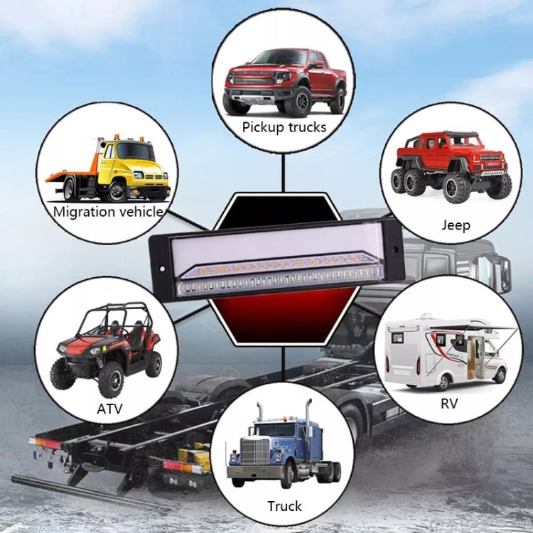 2 PCS Heavy-duty Truck Trailer 147LED Light Guide Three-color Brake Light (Transparent) by buy2fix