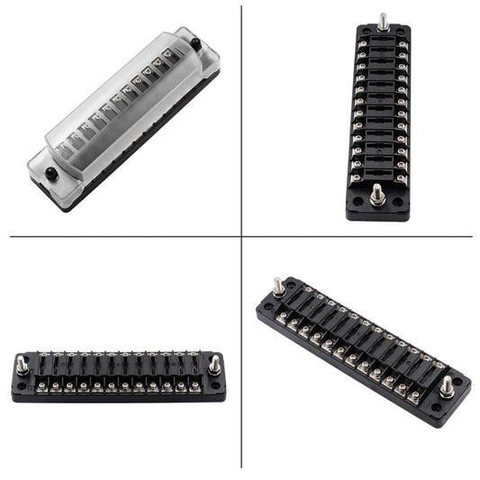 CS-978A2 FB1902 1 In 12 Out Independent Positive Negative Fuse Box without Fuse Piece for Auto Car Truck Boat by buy2fix