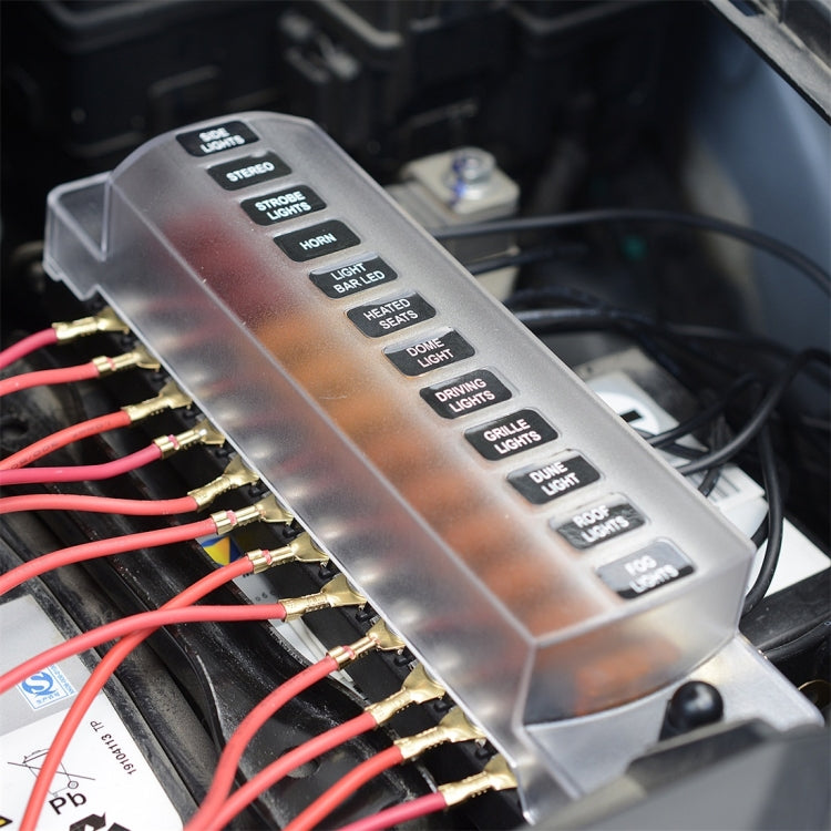 CS-979A2 FB1904 1 In 1 Out 12 Ways No Distinction Positive Negative Fuse Box without Fuse for Auto Car Truck Boat by buy2fix