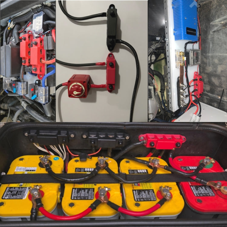 1 Pair 48V 150A M6 Power Distribution Terminal Block Battery Bus Bar Set by buy2fix