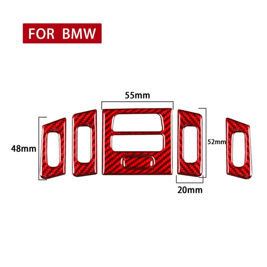 5 PCS Set for BMW 3 Series E90 High Matching Carbon Fiber Car Air Outlet Decorative Sticker,Left and Right Drive Universal(Red) by buy2fix