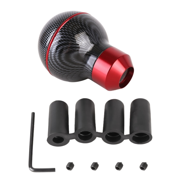 Universal Car Carbon Fiber Texture Metal Gear Shift Knob (Red) by buy2fix