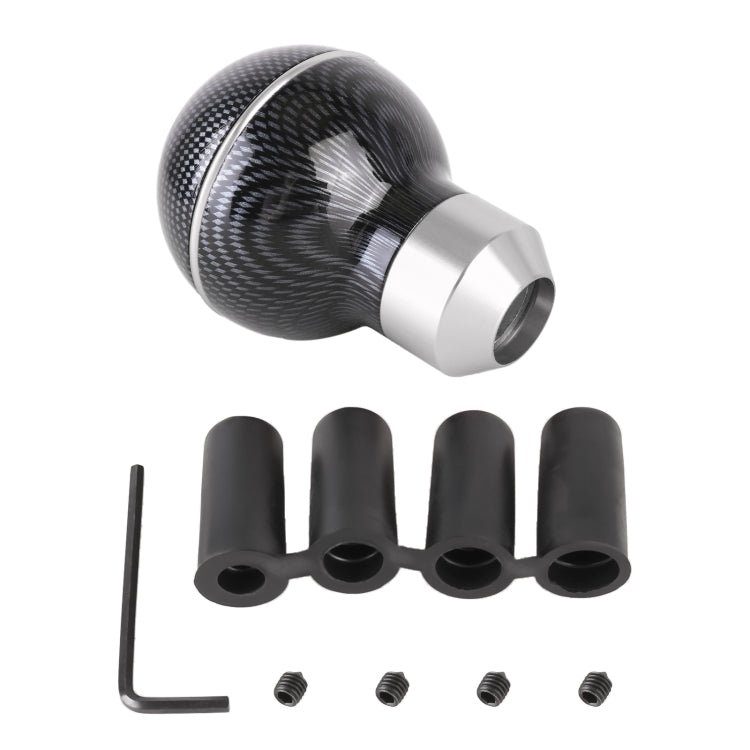 Universal Car Carbon Fiber Texture Metal Gear Shift Knob (Silver) by buy2fix