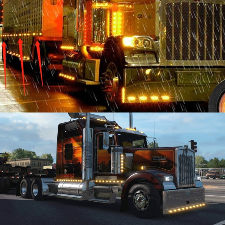 2 PCS MK-138 Truck LED Tail Light Running Water Tricolor Side Marker Light by buy2fix