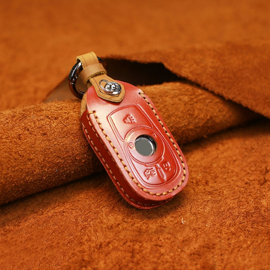 For Buick Car Cowhide Leather Key Protective Cover Key Case, Five Keys Version (Red) by buy2fix