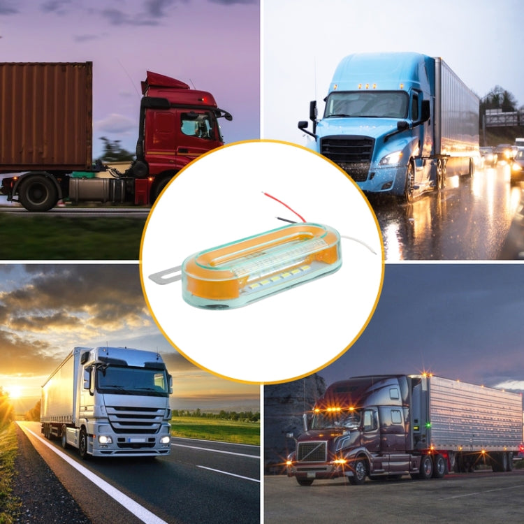 2 PCS 24V 12LED Car Oval Side Lamp (Red Light) by buy2fix