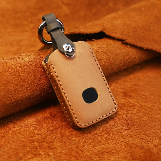 For Mazda New Style Car Cowhide Leather Key Protective Cover Key Case (Brown) by buy2fix