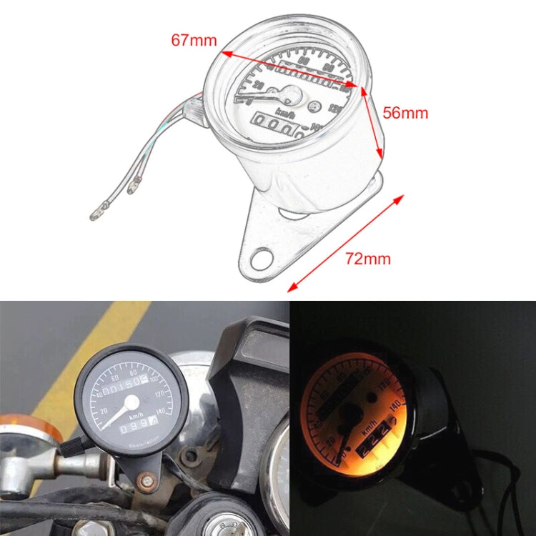 Motorcycle Retro Modified Odometer Speedometer Kilometer (Black) by buy2fix