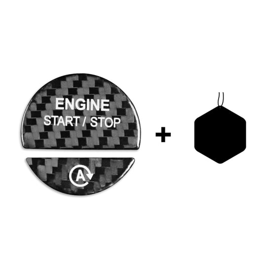 For Mercedes-Benz C/S Class 2022 Style Car Carbon Fiber One-click Start Button Decorative Sticker,Left and Right Drive Universal (Black) by buy2fix