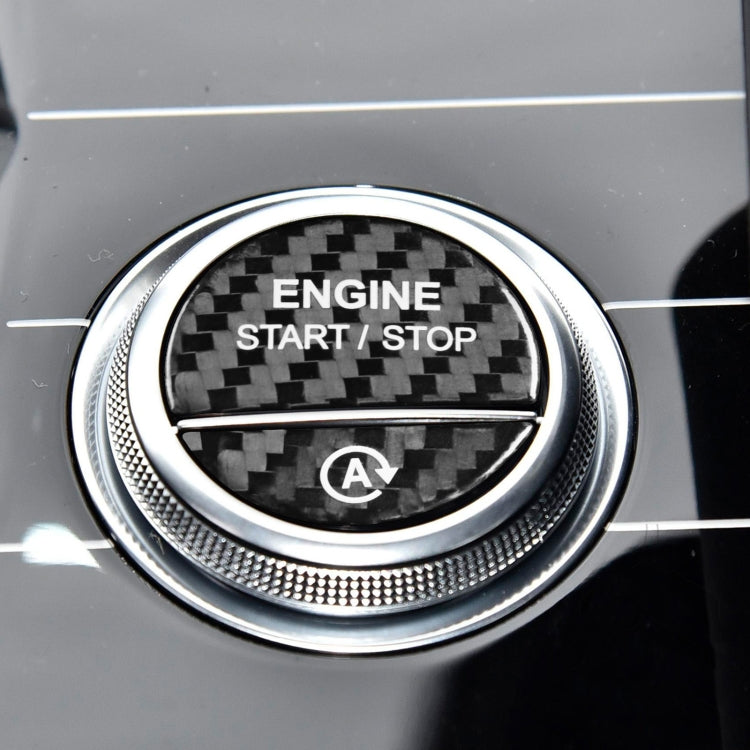 For Mercedes-Benz C/S Class 2022 Style Car Carbon Fiber One-click Start Button Decorative Sticker,Left and Right Drive Universal (Black) by buy2fix