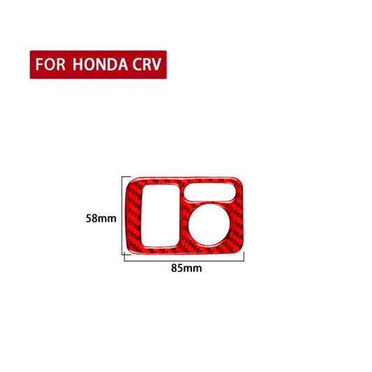 For Honda CRV 2007-2011 Car Carbon Fiber Rear Mirror Adjustment Switch Frame Decorative Sticker, Left Drive (Red) by buy2fix