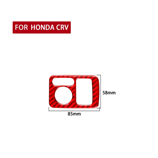 For Honda CRV 2007-2011 Car Carbon Fiber Rear Mirror Adjustment Switch Frame Decorative Sticker, Right Drive (Red) by buy2fix
