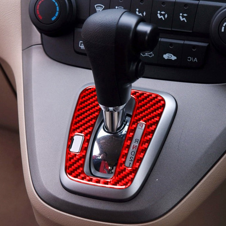 For Honda CRV 2007-2011 Carbon Fiber Car Gear Indicator Frame Decorative Sticker,Right Drive (Red) by buy2fix
