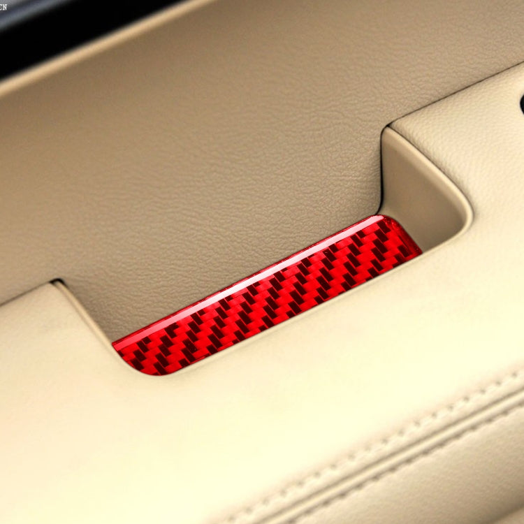 4 PCS Set for Honda CRV 2007-2011 Carbon Fiber Car Inner Armrest Gasket Decorative Sticker,Left and Right Drive Universal (Red) by buy2fix