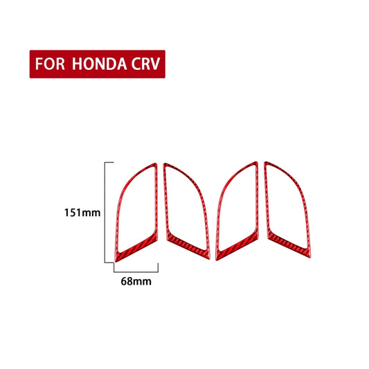 4 PCS Set for Honda CRV 2007-2011 Carbon Fiber Car Inner Handle Frame Decorative Sticker,Left and Right Drive Universal (Red) by buy2fix