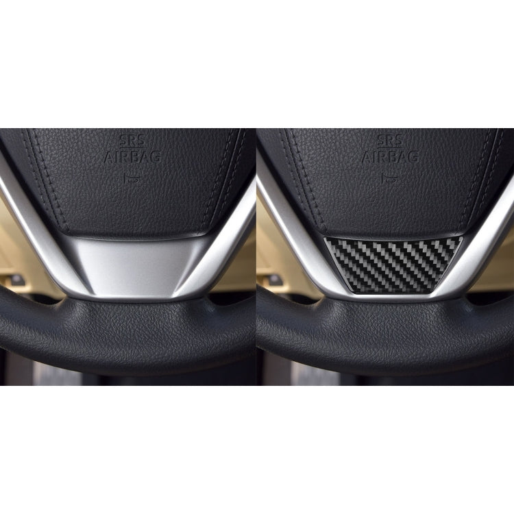Car Carbon Fiber Steering Wheel Decorative Sticker for Toyota Highlander 2014-2019, Left Drive by buy2fix