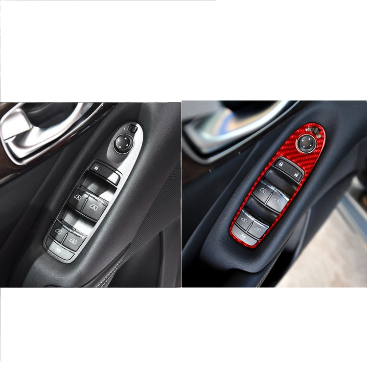 Car Carbon Fiber B Style Window Glass Lift Panel Decorative Sticker for Infiniti Q50 2014-2020, Left Drive (Red) by buy2fix