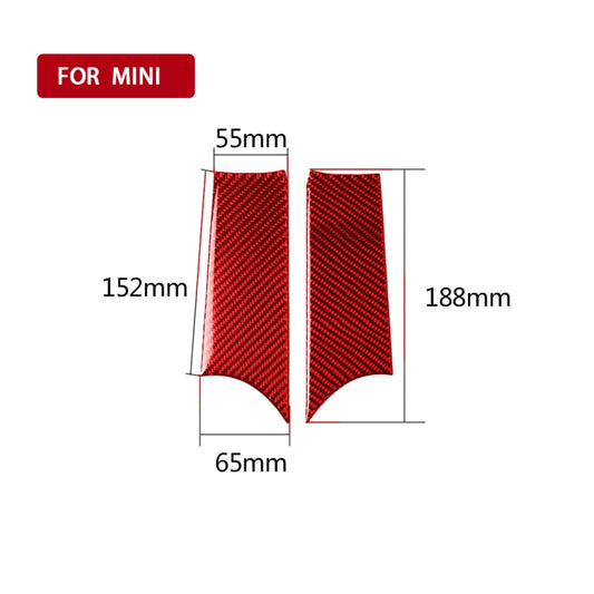 Car Carbon Fiber Door Handle Cover Decorative Sticker for BMW Mini F56, Left and Right Drive Universal (Red) by buy2fix