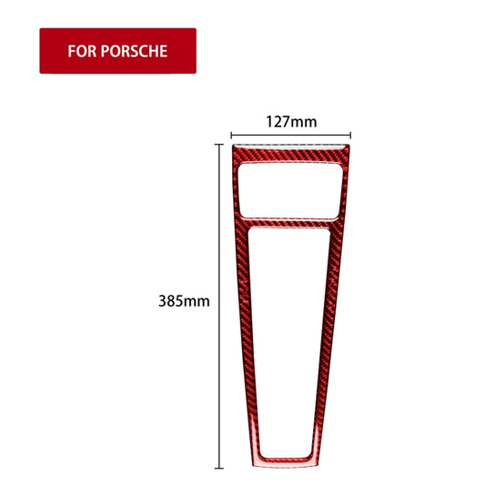 Car Carbon Fiber Gear Panel Decorative Sticker for Porsche Macan 2014-2021, Left and Right Drive Universal(Red) by buy2fix