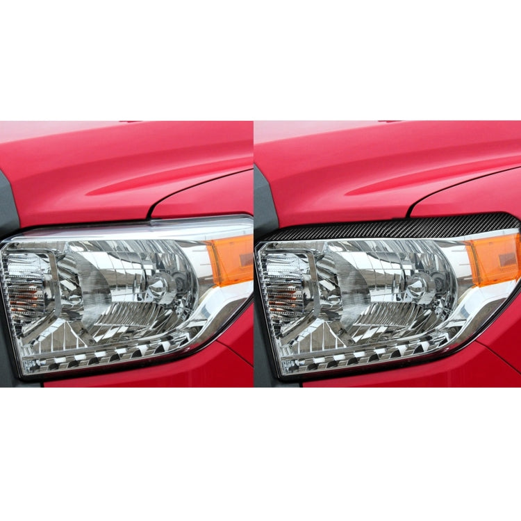 2 PCS / Set Carbon Fiber Car Headlight Eyebrow Decorative Sticker for Toyota Tundra 2014-2018, Left Right Driving by buy2fix