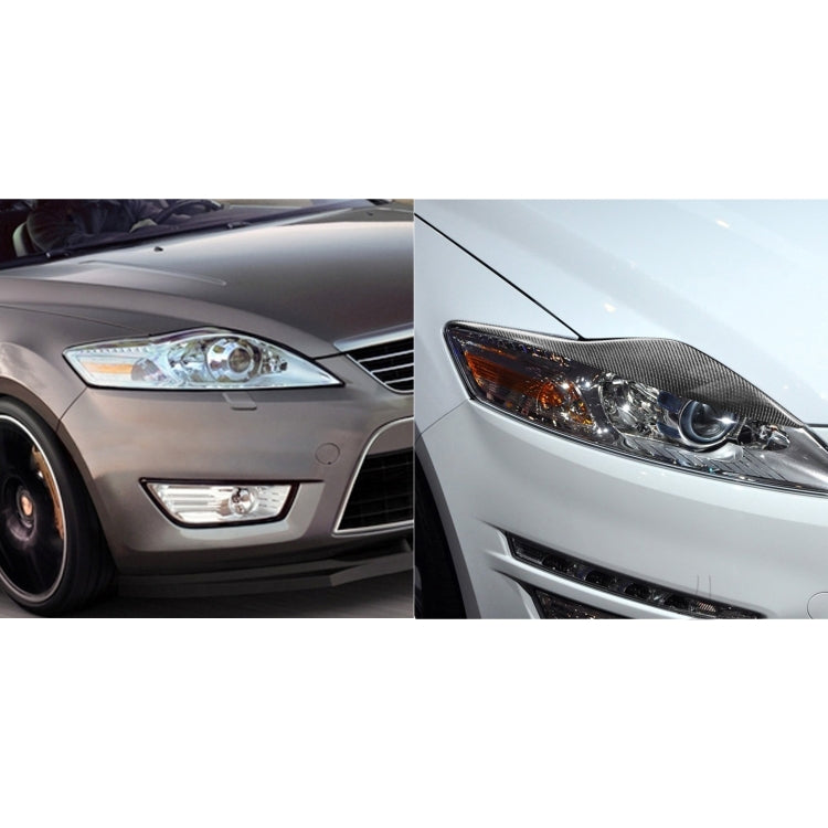 2 PCS / Set Carbon Fiber Car Lamp Eyebrow Decorative Sticker for Ford Mondeo MK4 2007-2013, Drop Glue Version by buy2fix