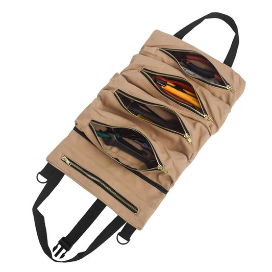 Car Auto Multi-function Canvas Storage Bag Portable Tool Bag Hanging Pocket Bag (Khaki) by buy2fix