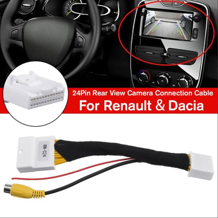 For Renault Car 24Pin Video Input Switch Reverse Parking Camera RCA Adapter Cable by buy2fix