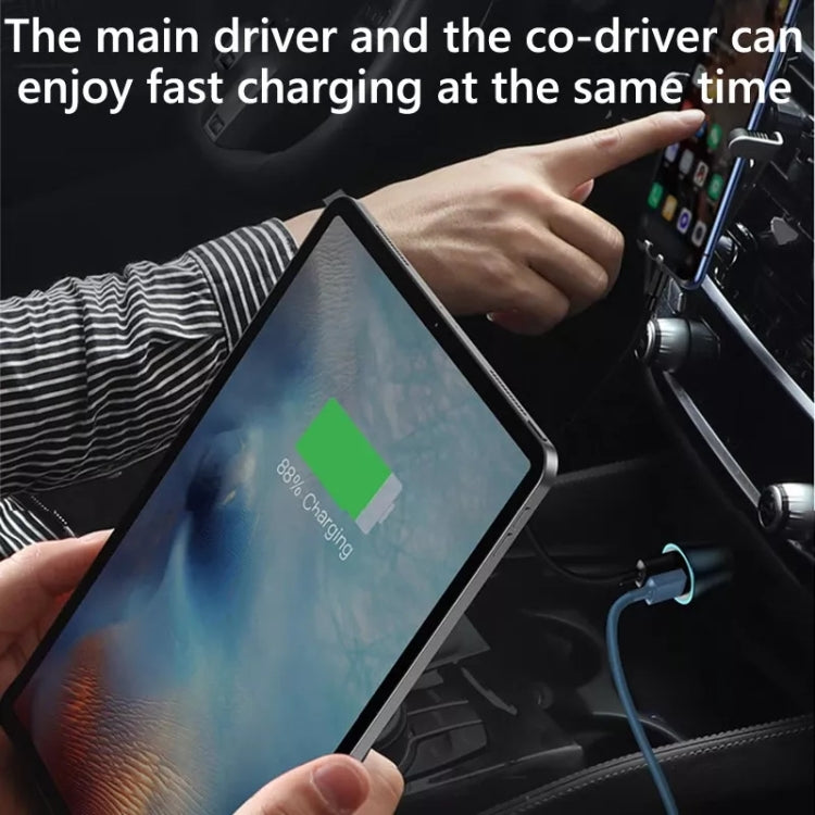 PD 20W Aluminum Alloy Dual Interface Car Fast Charger (Grey) by buy2fix