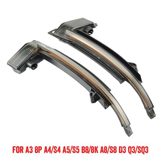 1 Pair For Audi A4 B8 Car Dynamic LED Turn Signal Light Rearview Mirror Flasher Water Blinker (Transparent Black) by buy2fix