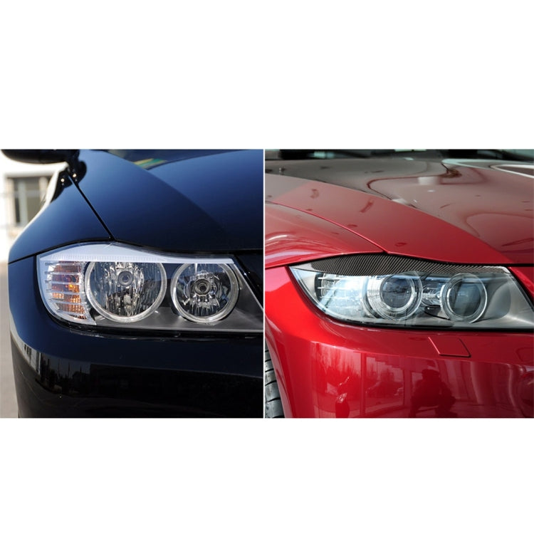 1 Pairs Carbon Fiber Car Lamp Eyebrow Decorative Sticker for BMW E90 / 318i / 320i / 325i 2005-2008, Drop Glue Version by buy2fix