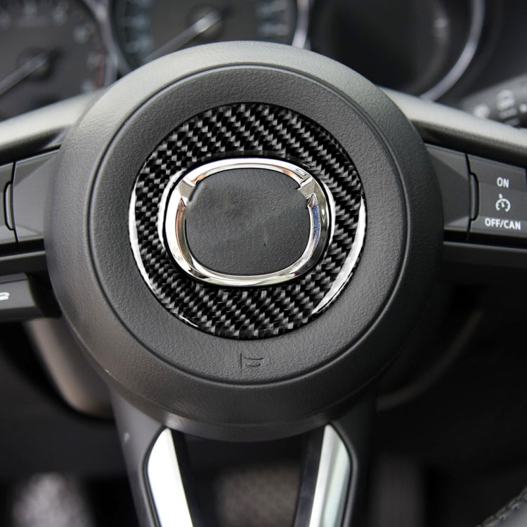 Car Carbon Fiber Steering Wheel Circle Decorative Sticker for Mazda CX-5 2017-2018, Left and Right Drive Universal by buy2fix
