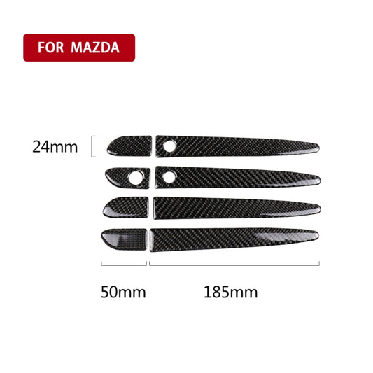 One Set Car Carbon Fiber Outside Door Handle with Smart Hole Decorative Sticker for Mazda CX-5 2017-2018, Right Drive by buy2fix