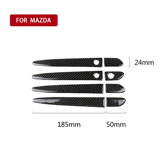 Car Carbon Fiber Outside Door Handle with Smart Hole Decorative Sticker for Mazda CX-5 2017-2018, Left Drive by buy2fix