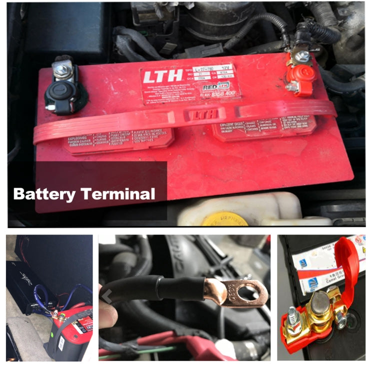 1 Pair Car Battery Cable Terminal Clamps Connectors Battery Clip Wiring with Protective Cleaning by buy2fix