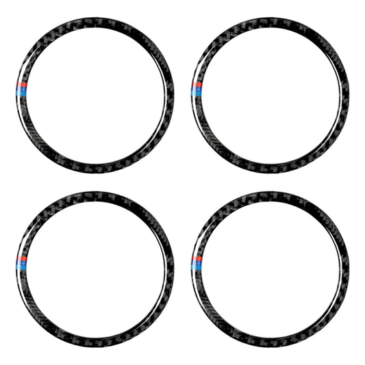 4 in 1 Car Carbon Fiber Tricolor Horn Ring Decorative Sticker for BMW 2008-2013 E70 / 2008-2014 E71, Left and Right Drive Universal by buy2fix