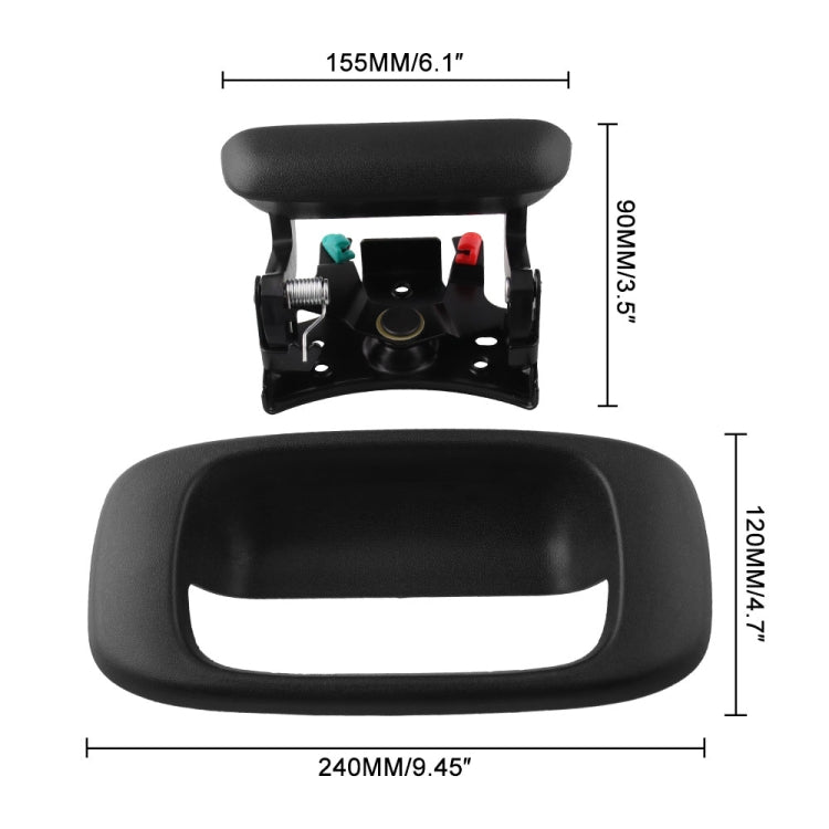 Car Tailgate Handle Trunk Lock Push Button and Bezel Trim Replacement 15997911 for Chevrolet GMC by buy2fix