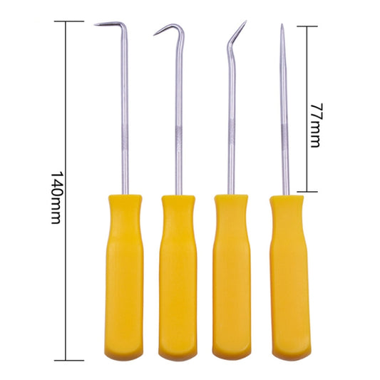 4 PCS Car Pick and Hook Set O Ring Oil Seal Gasket Puller Remover Craft Hand Tool Car Remover Tool Set (Yellow) by buy2fix