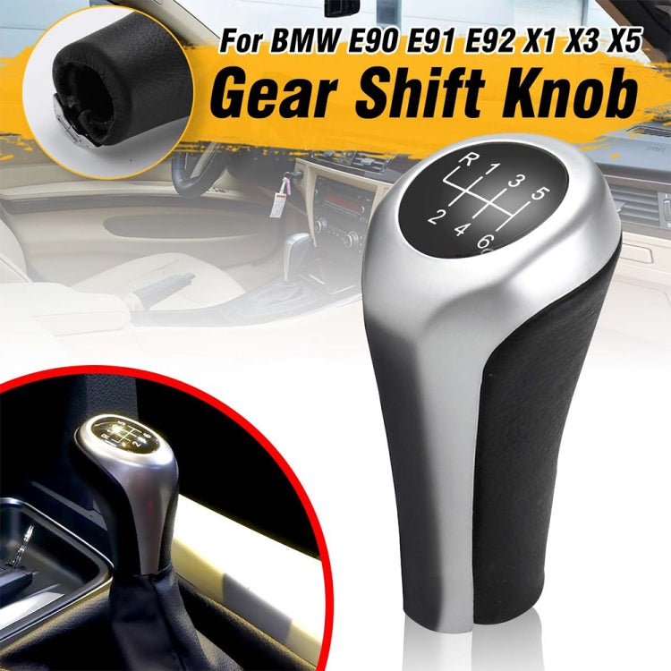 Car 6-speed Matte Silver Gear Shift Lever Knob for BMW by buy2fix