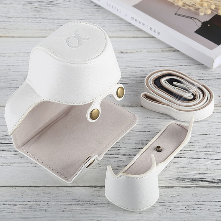 Full Body Camera PU Leather Case Bag with Strap for Sony A6000 / A6300 / Nex 6(White) by buy2fix