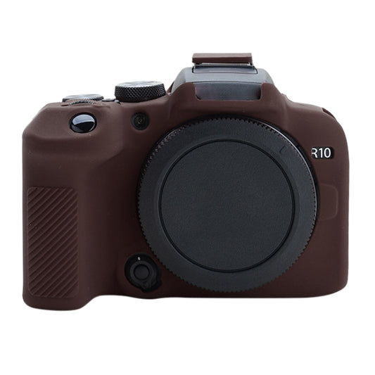 For Canon EOS R10 Soft Silicone Protective Case (Coffee) by buy2fix