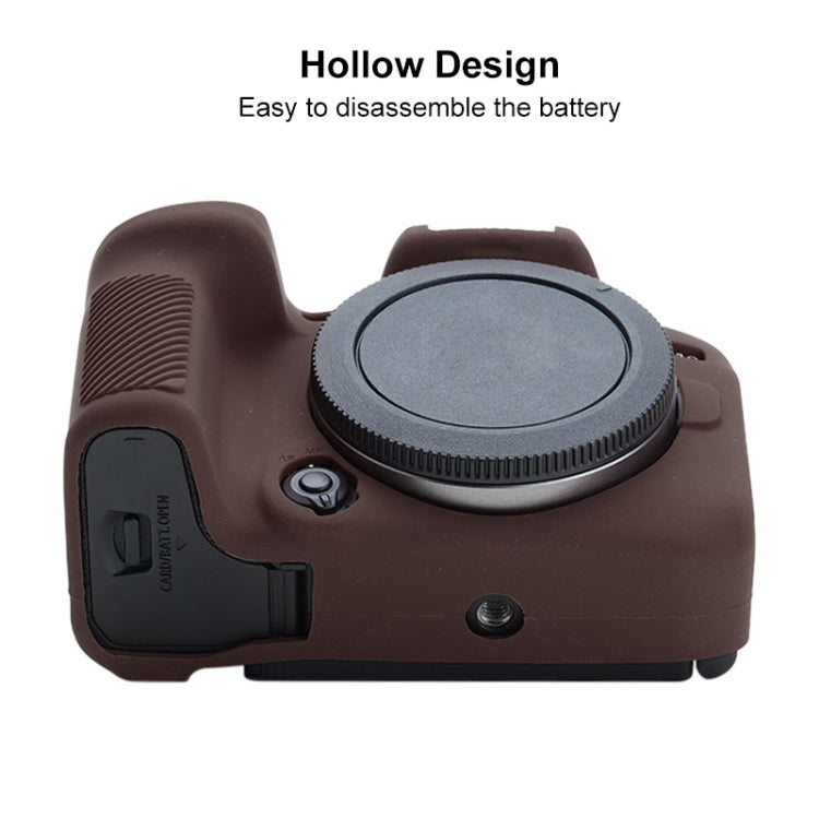 For Canon EOS R10 Soft Silicone Protective Case (Coffee) by buy2fix