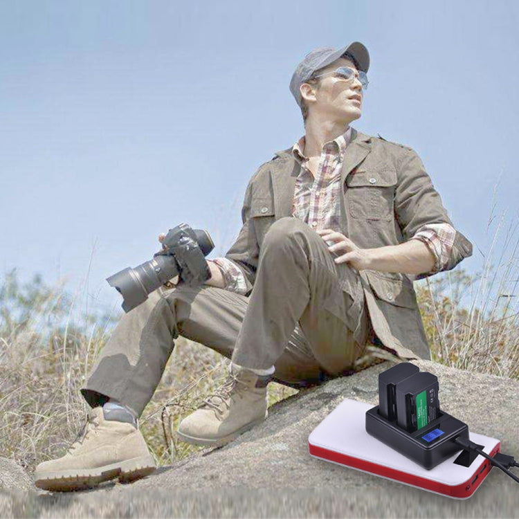 Dual Channel Digital LCD Display Battery Charger with USB Port for Sony NP-FZ100 Battery, Compatible with Sony A9 (ILCE-9) by buy2fix