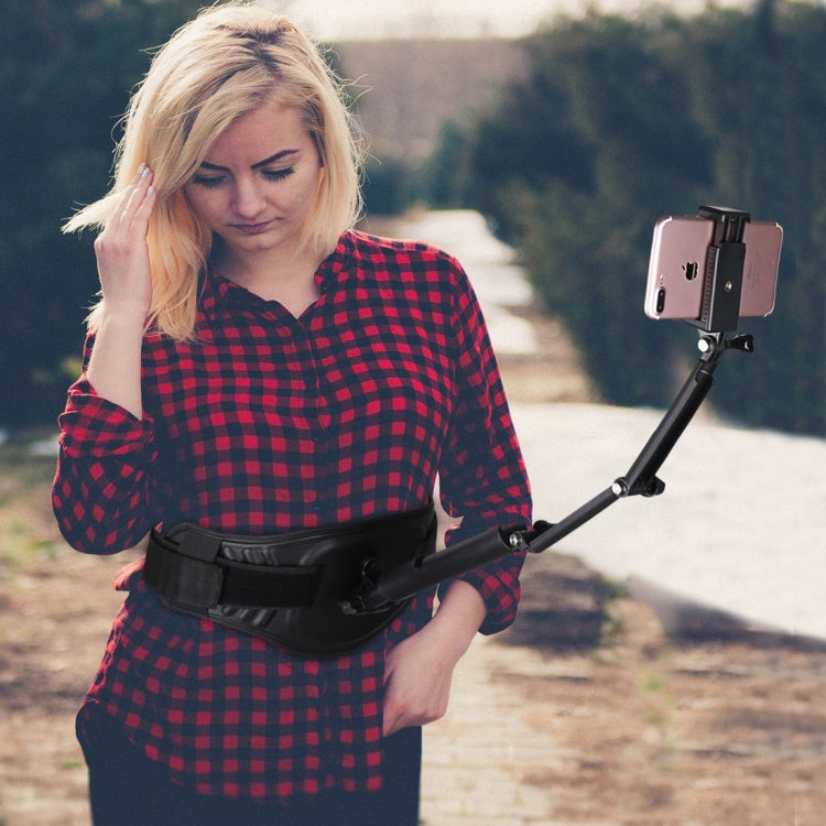 Waist Belt Mount Strap with Adapter & Screw for GoPro, Insta360, DJI and Other Action Cameras(Black) by buy2fix