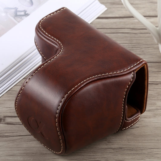Full Body Camera PU Leather Case Bag with Strap for Sony A5100 (Coffee) by buy2fix