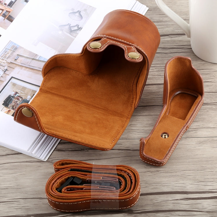 Full Body Camera PU Leather Case Bag with Strap for Sony A5100 (Brown) by buy2fix