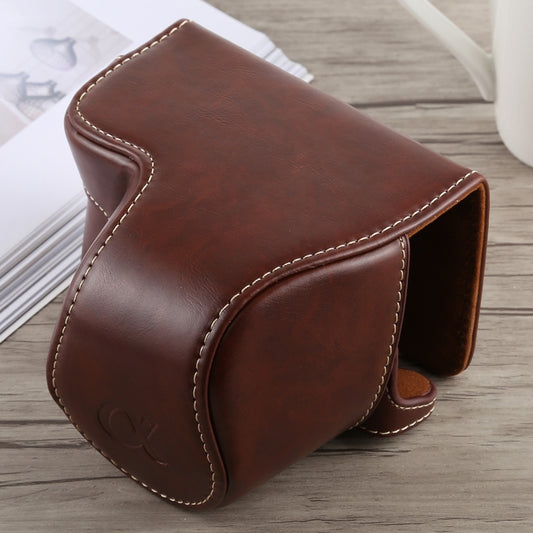 Full Body Camera PU Leather Case Bag with Strap for Sony A6300(Coffee) by buy2fix